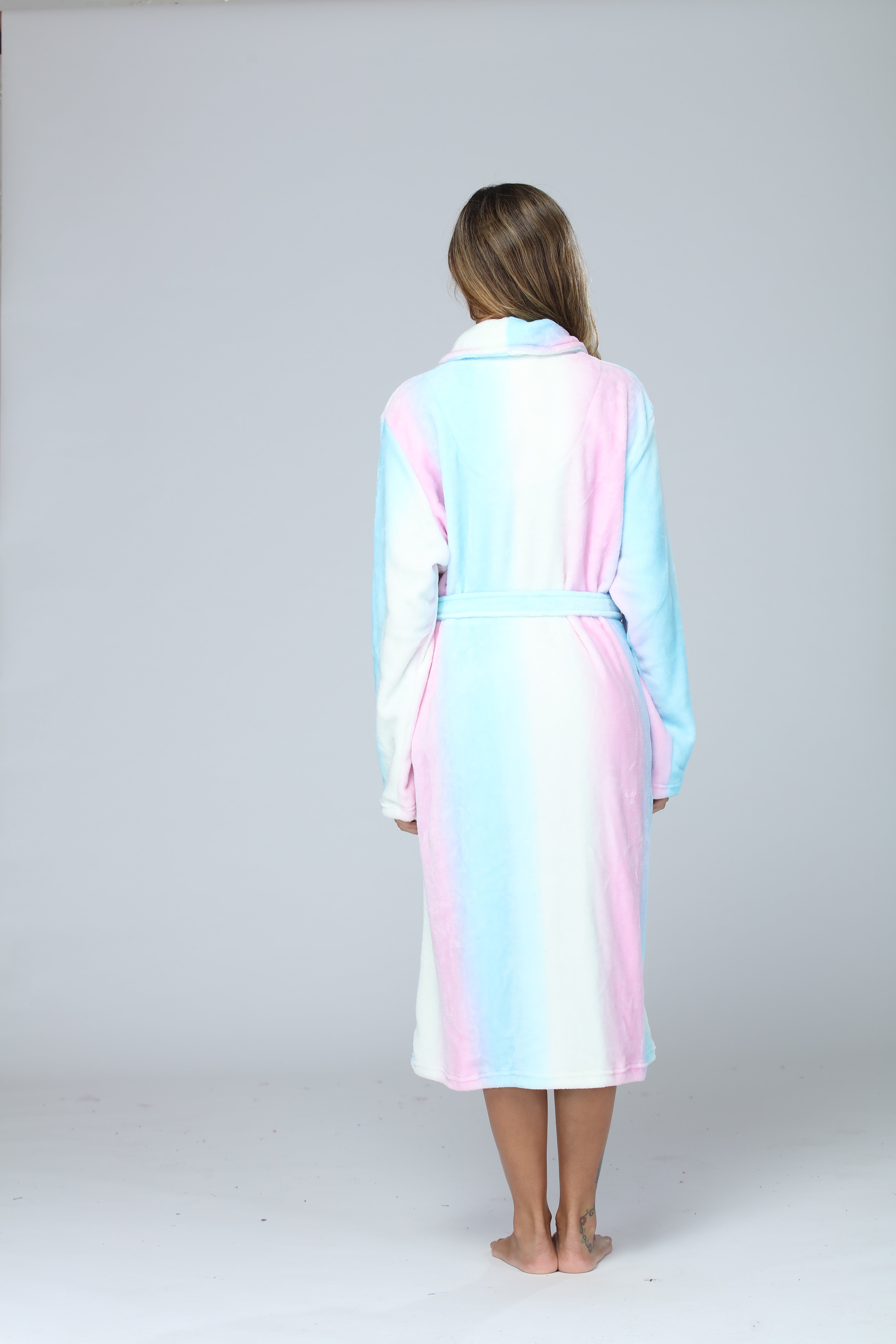 RONGTAI Womens Bathrobe Ladies Fleece Plush Warm Long Robes Fleece Nightgown Sleepwear