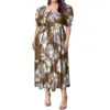 High Quality Hawaiian Tropical Style Design Women's Bubble Sleeve Dress Polynesian Plus Size Women Clothing TE PA Casual Dresses