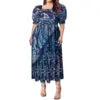 High Quality Hawaiian Tropical Style Design Women's Bubble Sleeve Dress Polynesian Plus Size Women Clothing TE PA Casual Dresses