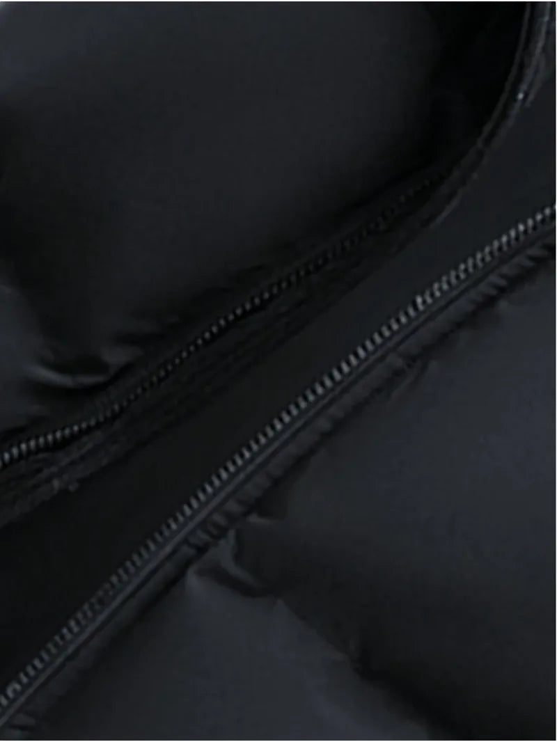 Men'S Heavy-Duty Winter Jacket - Full-Zip Hooded Coat with Zippered Pockets Non-Stretch Fabric for Cold Weather