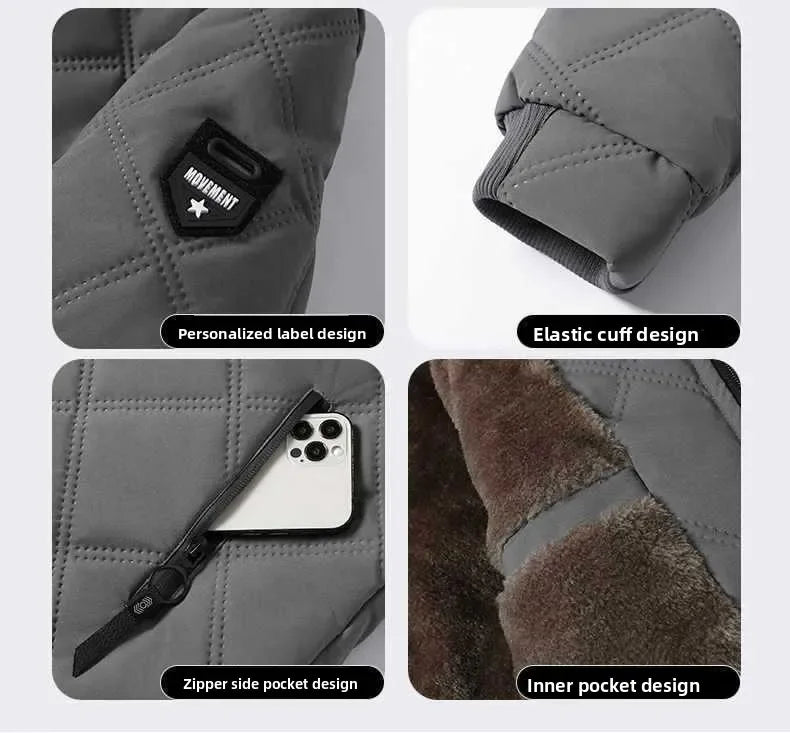 Jackets for Men Winter Coat Men Fleece Warm Down Parkas Cotton Thick Padded Coats Men Thermal Windbreaker Hooded Overcoats Men