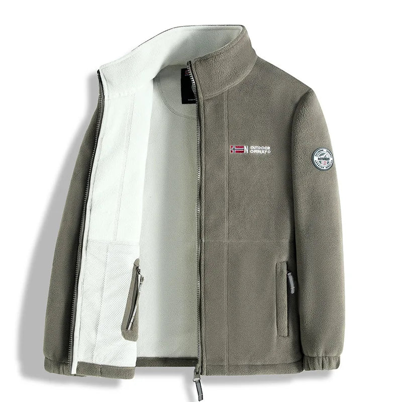Norwegian fleece jacket! Functional outdoor cold-proof oversized garment! Autumn and winter warm fleece pullover jacket