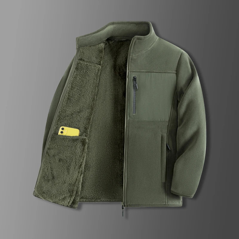 Men's Outdoor Fleece Jacket Men's Top and Autumn Winter Thickened Polar Fleece with Added Insulation New Season Warm Casual Coat