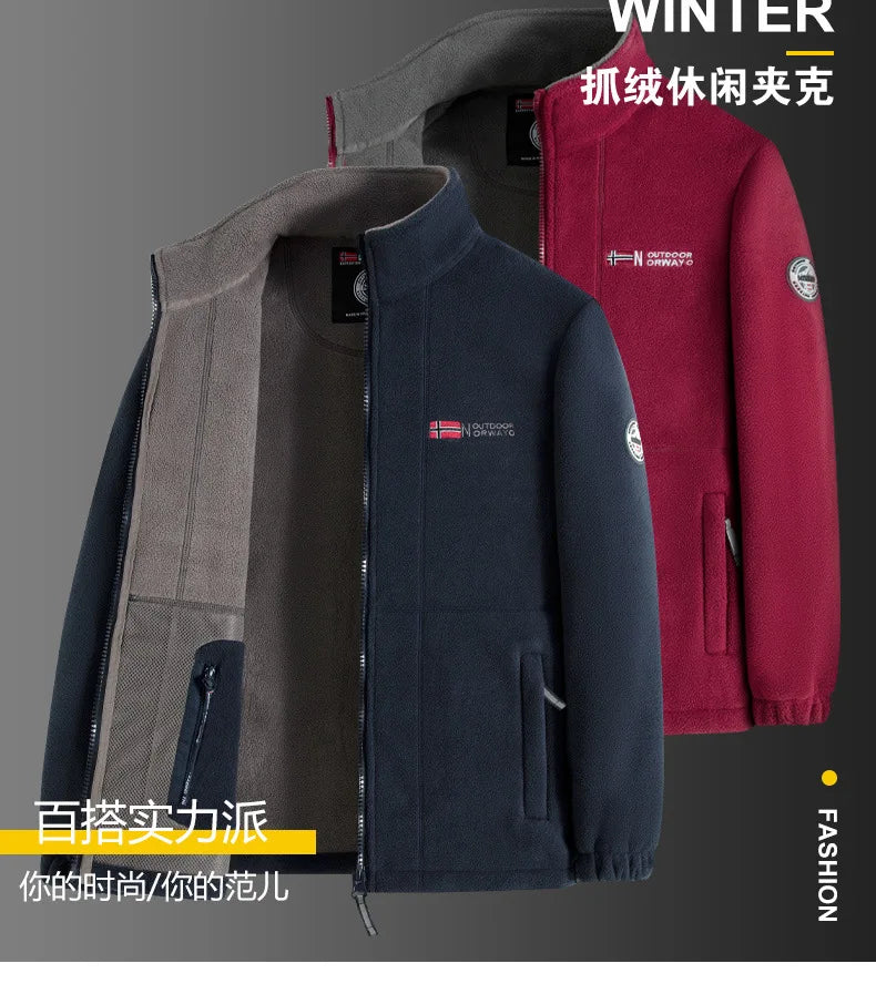 Norwegian fleece jacket! Functional outdoor cold-proof oversized garment! Autumn and winter warm fleece pullover jacket