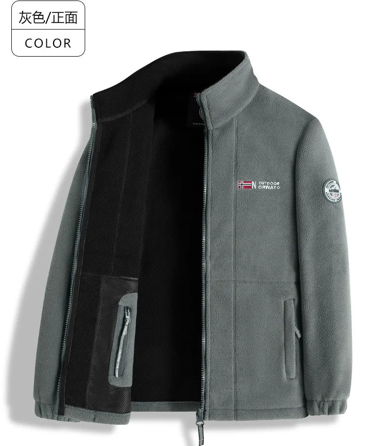 Norwegian fleece jacket! Functional outdoor cold-proof oversized garment! Autumn and winter warm fleece pullover jacket