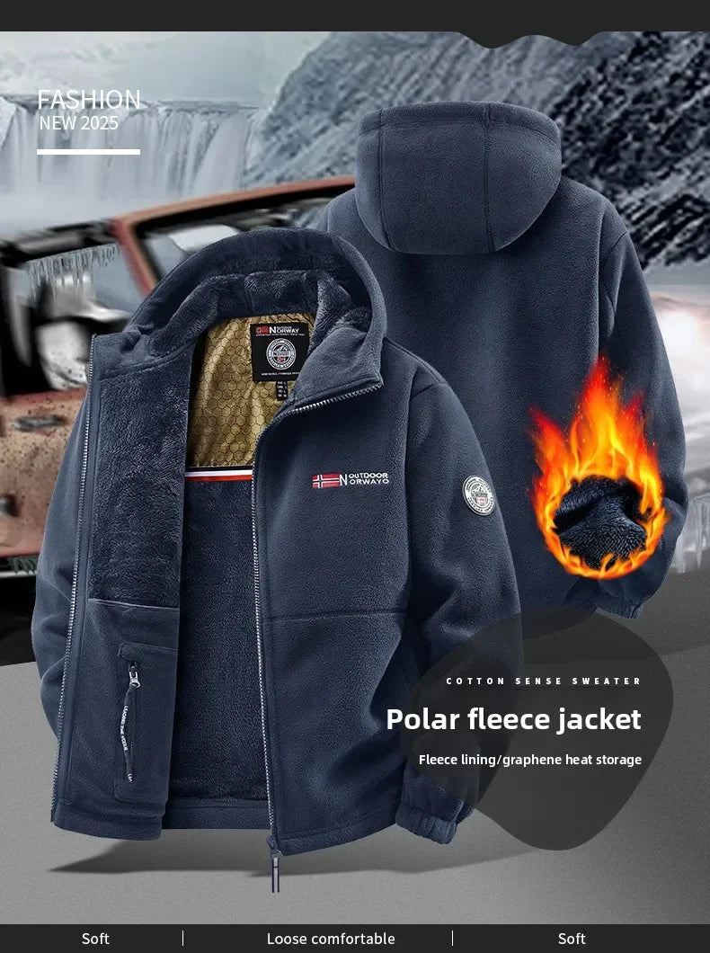 Sudadera de lana Unisex, chaqueta noruega cálida, deportiva, estilo de pareja, Sudadera con capucha de estudiante de gran tamaño