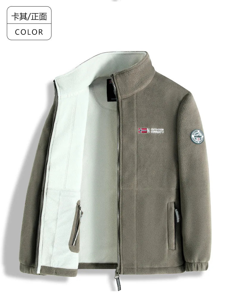 Norwegian fleece jacket! Functional outdoor cold-proof oversized garment! Autumn and winter warm fleece pullover jacket