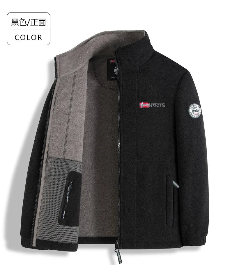 Norwegian fleece jacket! Functional outdoor cold-proof oversized garment! Autumn and winter warm fleece pullover jacket