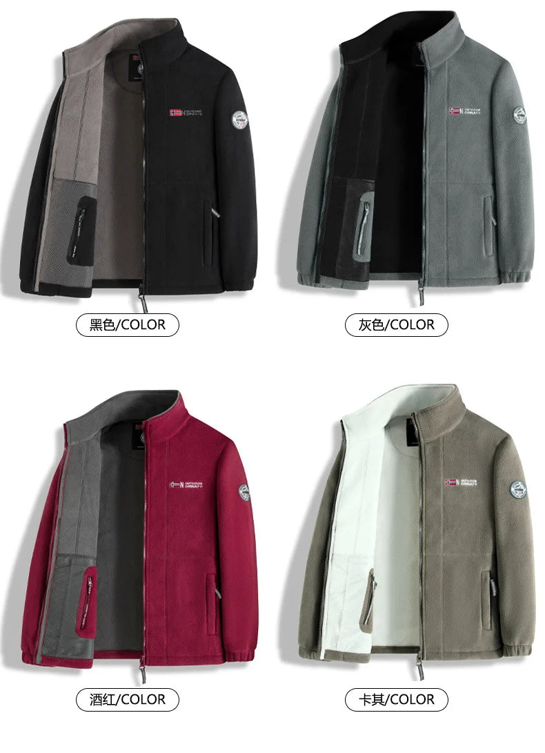 Norwegian fleece jacket! Functional outdoor cold-proof oversized garment! Autumn and winter warm fleece pullover jacket