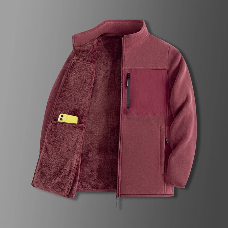 Men's Outdoor Fleece Jacket Men's Top and Autumn Winter Thickened Polar Fleece with Added Insulation New Season Warm Casual Coat