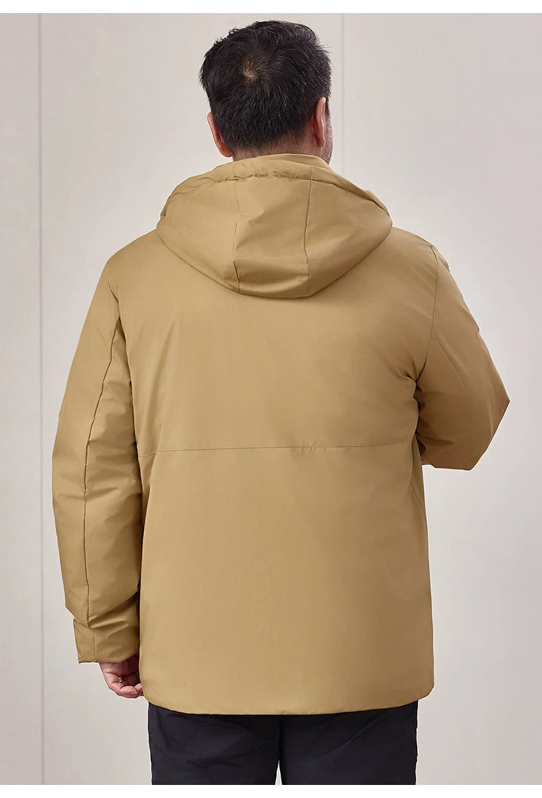 mens Parka Men's Jacket Hooded company Winter New Adding Graphene down jacket Solid color Warm Jackets men business leisure coat