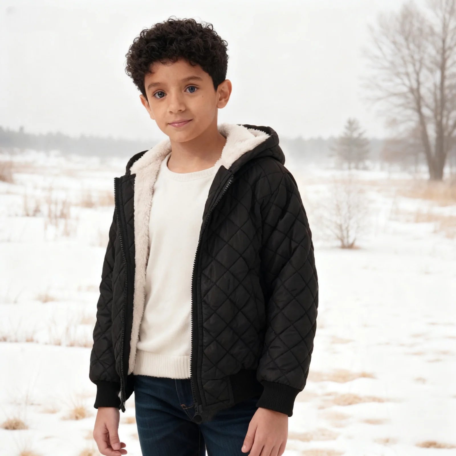 Thick Jackets Winter Kids Padded Fleece Warm Coats Children Hooded Cotton Outerwear Kids Clothes Cashmere Snowsuit