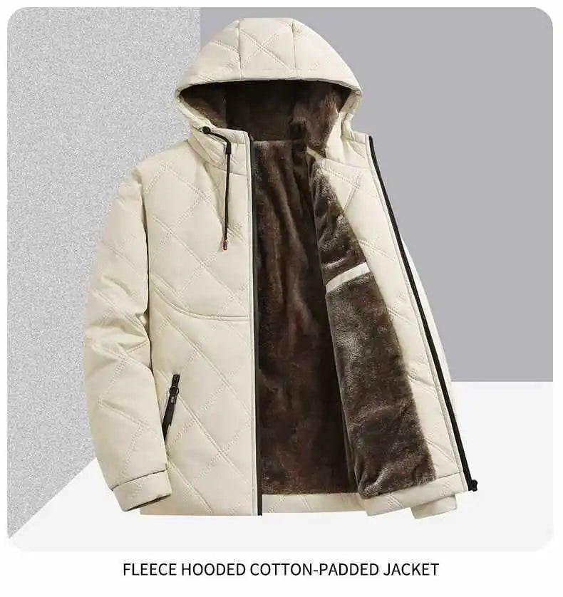 Jackets for Men Winter Coat Men Fleece Warm Down Parkas Cotton Thick Padded Coats Men Thermal Windbreaker Hooded Overcoats Men