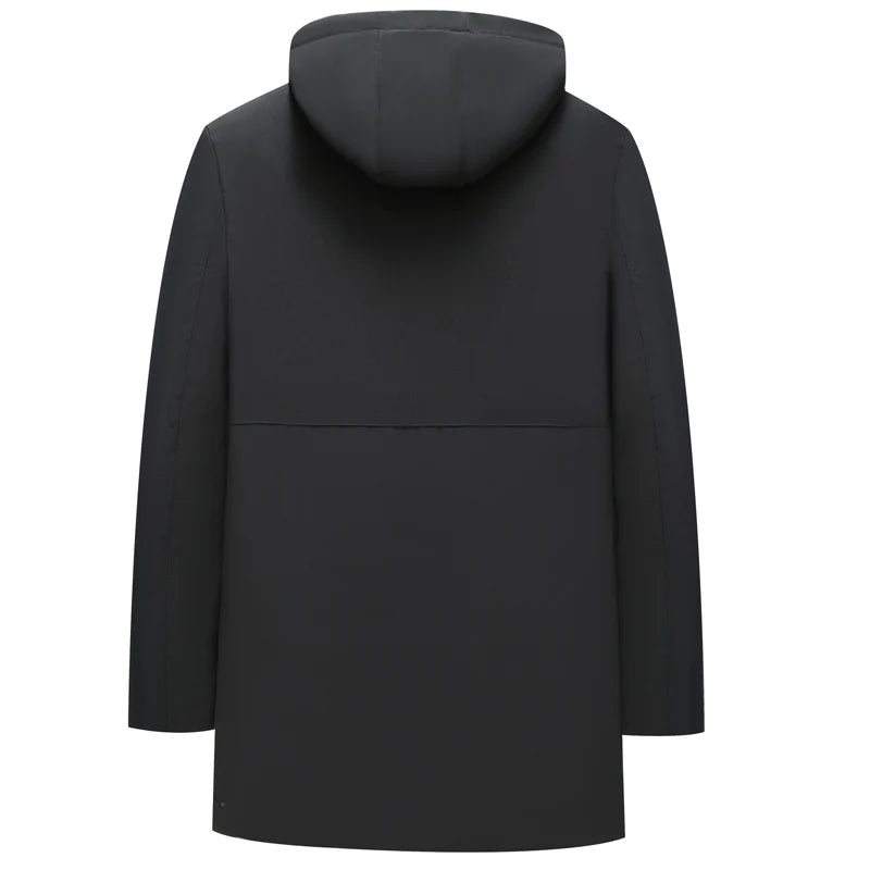 mens Parka Men's Jacket Hooded company Winter New Adding Graphene down jacket Solid color Warm Jackets men business leisure coat