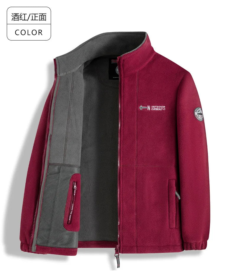 Norwegian fleece jacket! Functional outdoor cold-proof oversized garment! Autumn and winter warm fleece pullover jacket