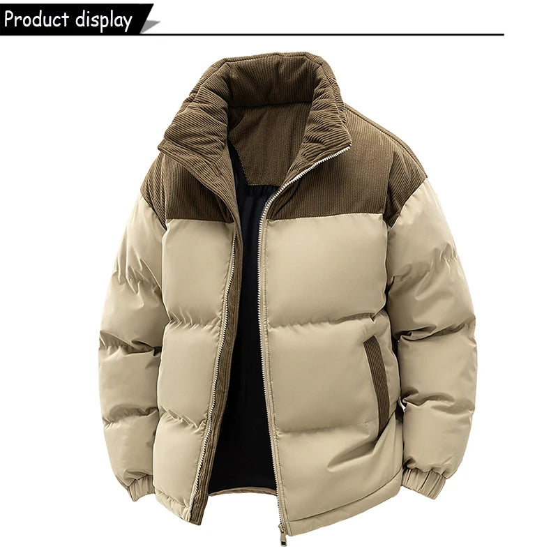 Autumn Winter Men Outdoor Removable Hooded Windbreak Jacket Coats Men Warm Outwear Casual Fashion Solid Parkas Jacket Male Tops