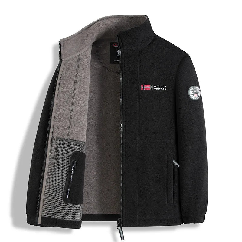 Norwegian fleece jacket! Functional outdoor cold-proof oversized garment! Autumn and winter warm fleece pullover jacket