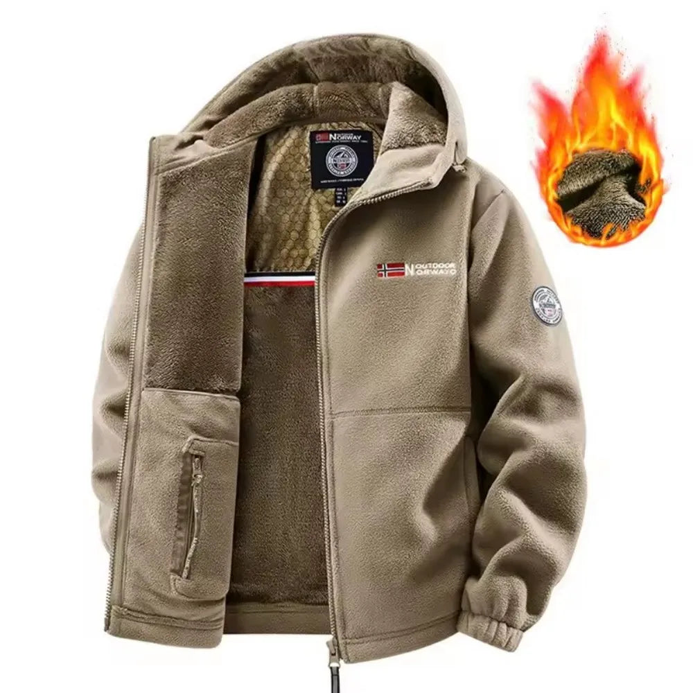 Sudadera de lana Unisex, chaqueta noruega cálida, deportiva, estilo de pareja, Sudadera con capucha de estudiante de gran tamaño