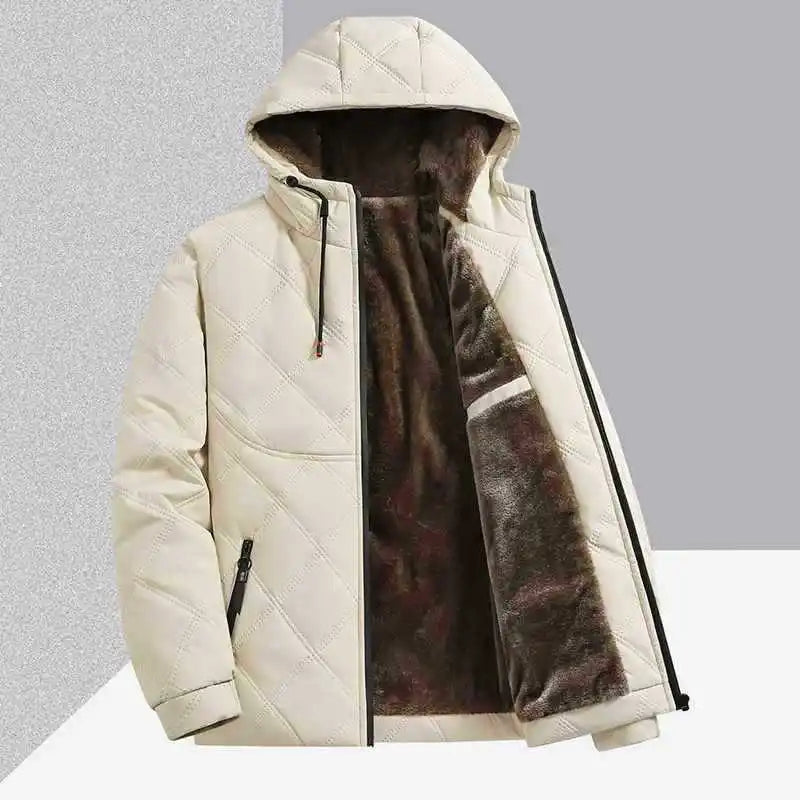 Jackets for Men Winter Coat Men Fleece Warm Down Parkas Cotton Thick Padded Coats Men Thermal Windbreaker Hooded Overcoats Men