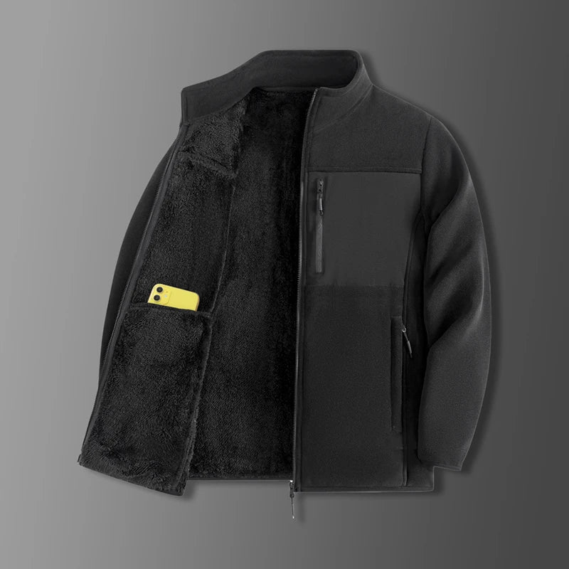 Men's Outdoor Fleece Jacket Men's Top and Autumn Winter Thickened Polar Fleece with Added Insulation New Season Warm Casual Coat